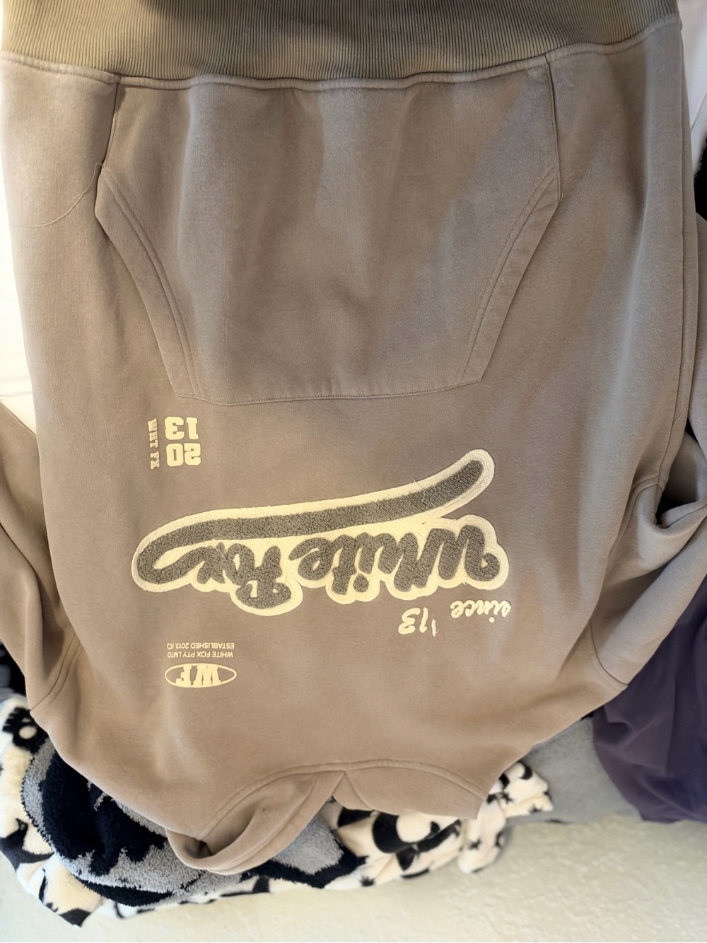 White Fox Boutique Taupe Graphic Crewneck Sweatshirt